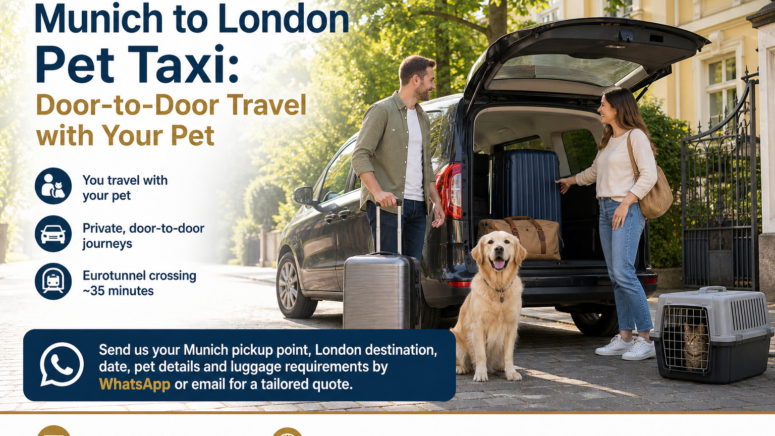 Munich to London Pet Taxi: Door-to-Door Travel with Your Pet